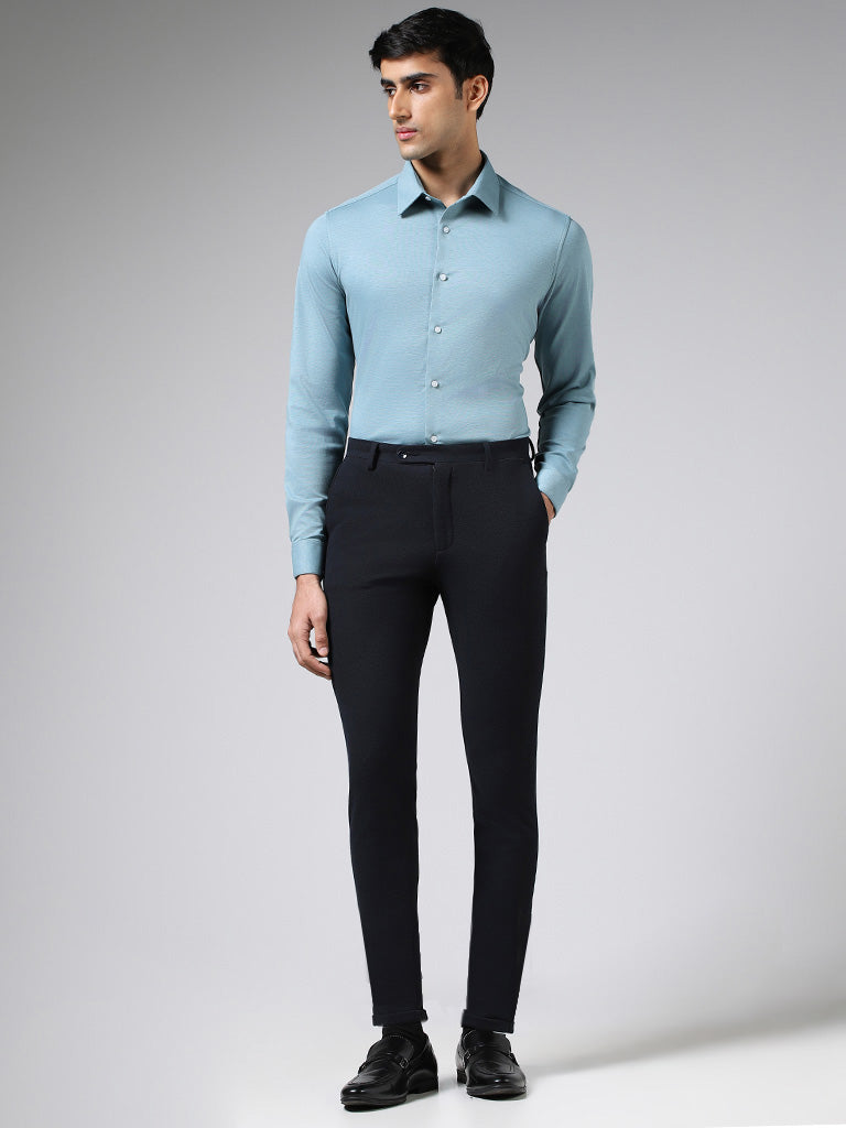 Light khaki blazer with black pants | Blue shirt outfits, Light blue dress  shirt, Mens outfits
